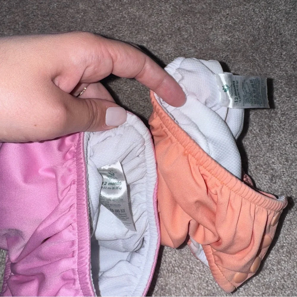 Green Sprouts Water Diaper Pink and Orange Kids Reusable Diaper Set - 12 months
